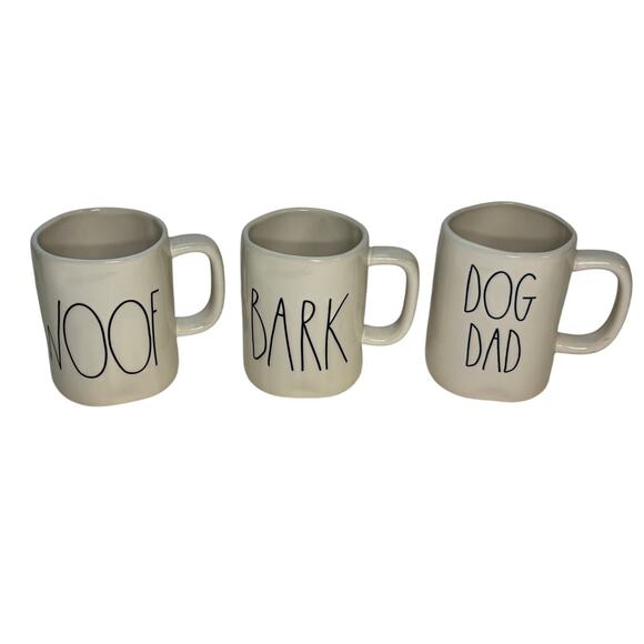 Rae Dunn Mug Set Dog Dad Bark Woof by Magenta Farmhouse Kitchen - Picture 1 of 5
